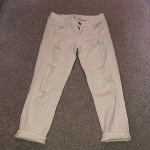 American Eagle cropped jeggings with holes